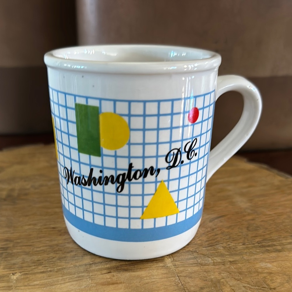 *Vintage* Washington D.C. Geometric Design Ceramic Coffee Mug